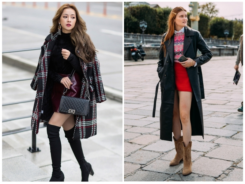 phối đồ với áo khoác dài