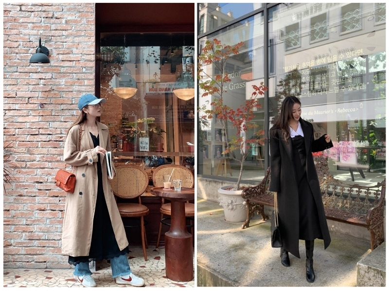 phối đồ với áo khoác dài