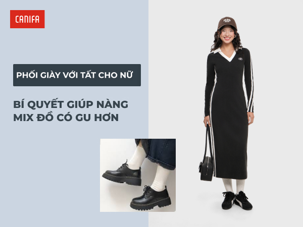 phối giày với tất nữ