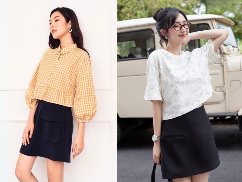 các mẫu áo croptop công sở