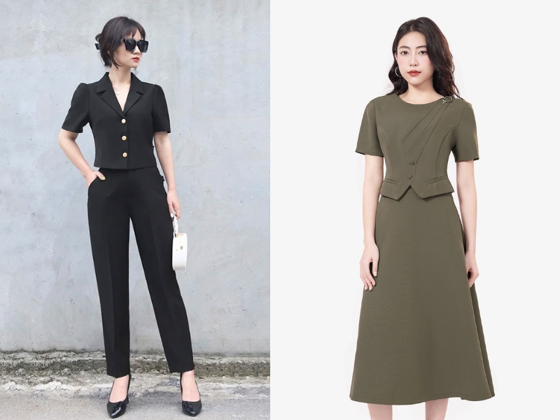 kiểu áo croptop công sở