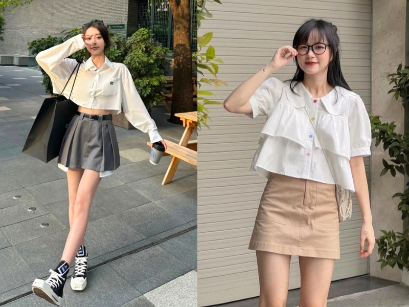 những mẫu áo croptop công sở