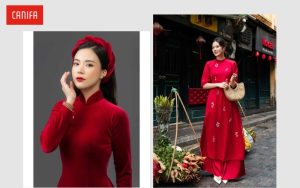 Áo dài đỏ phối quần màu gì đẹp, sang trọng, tôn da?