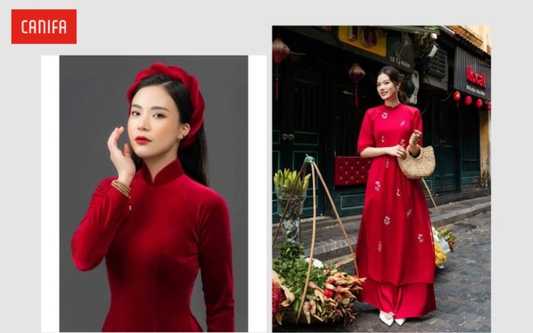 Áo dài đỏ phối quần màu gì đẹp, sang trọng, tôn da?