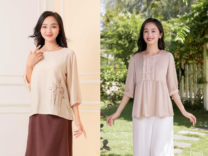 áo voan áo kiểu nữ đẹp tuổi 40