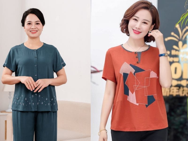 Áo thun trung niên form suông