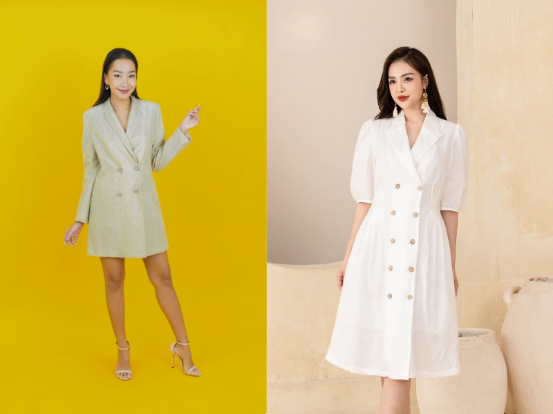 mẫu đầm vest dự tiệc Kiểu đầm vest dáng chữ A