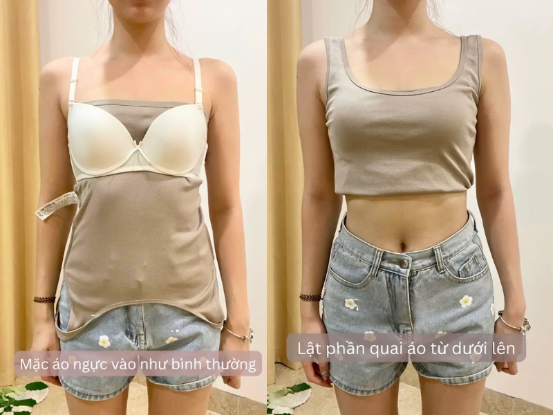 cách buộc áo phông thành croptop
