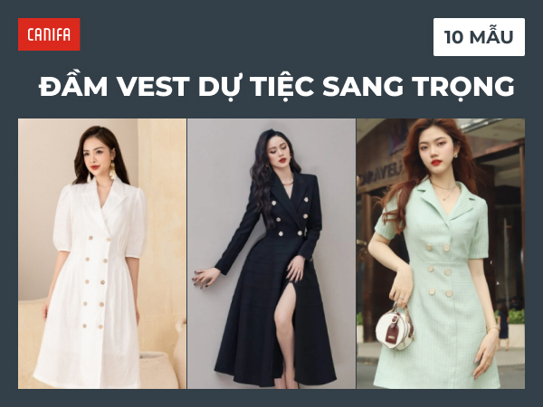 mẫu đầm vest dự tiệc