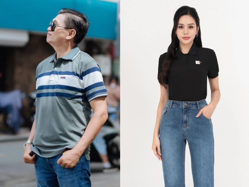 Phối áo thun với quần jean