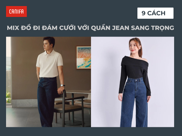mix đồ đi đám cưới với quần jean