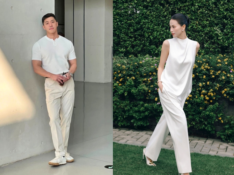 Mặc áo trắng kem, kết hợp phụ kiện tinh tế