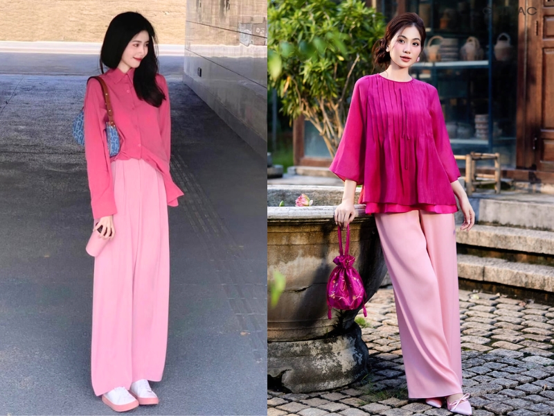 quần hồng phối với áo màu gì