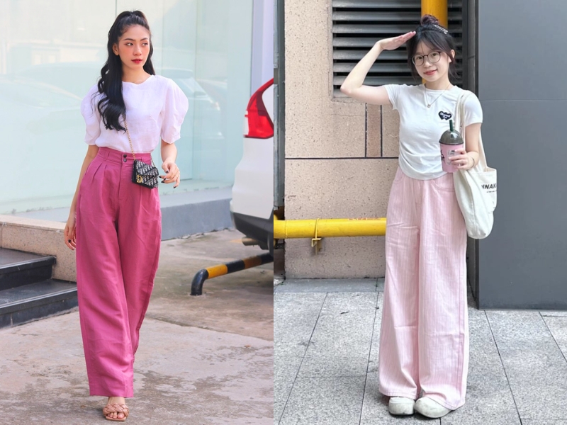 quần hồng phối áo màu gì