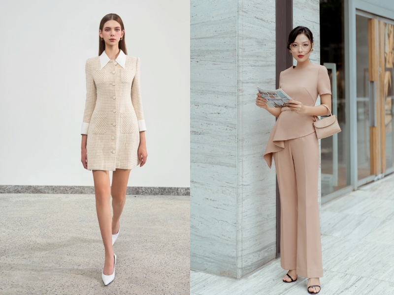 Người mẫu mặc outfit minimalism