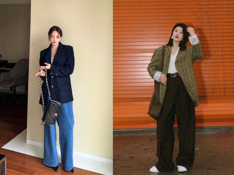 quần jean ống rộng phối với áo gì