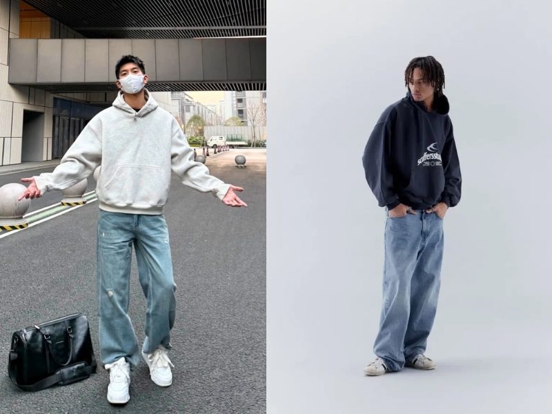 phối áo gì với quần jean ống rộng