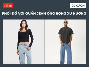 quần jean ống rộng phối với áo gì
