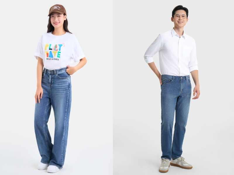 quần jean xanh đậm mặc với áo màu gì