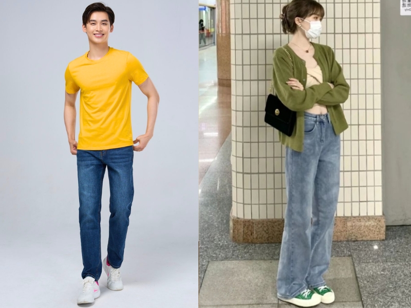 quần jean xanh đậm phối với áo màu gì