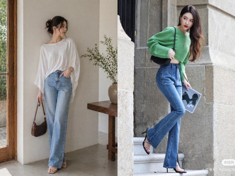 Áo cánh dơi khi kết hợp với quần jeans sẽ tạo nên set đồ đơn giản