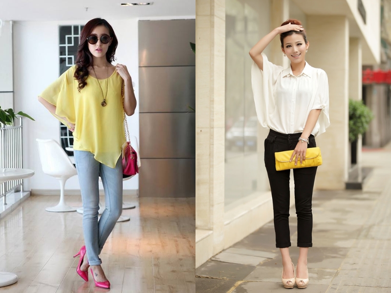 Quần legging ôm sát sẽ là “cặp đôi hoàn hảo” với áo cánh dơi rộng