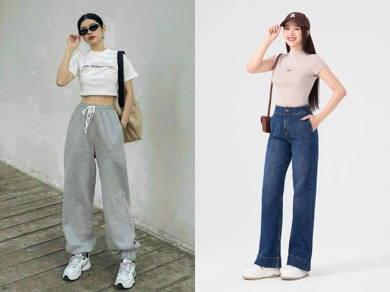 áo lửng quần ống rộng