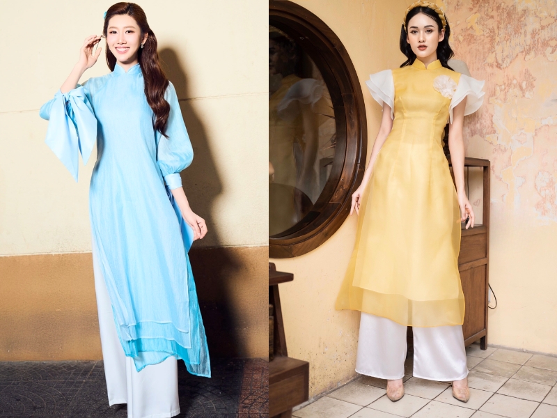 mẫu áo dài tay phồng