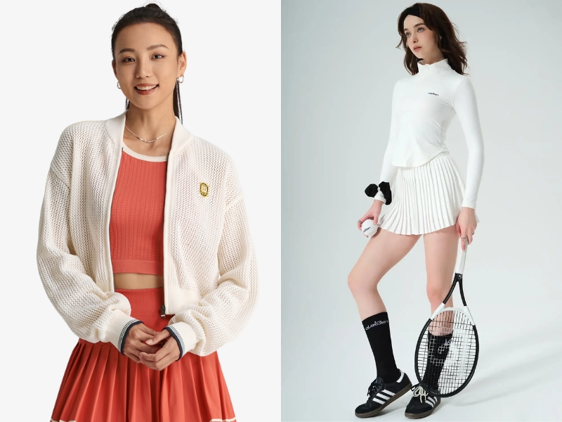 cách phối đồ với chân váy tennis