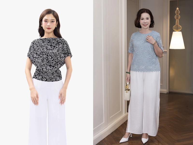 áo kiểu nữ hoạ tiết