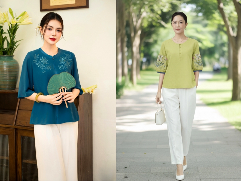 Áo kiểu nữ đẹp tuổi 40