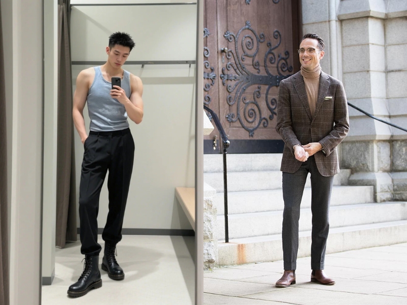 cách phối đồ với giày boot nam