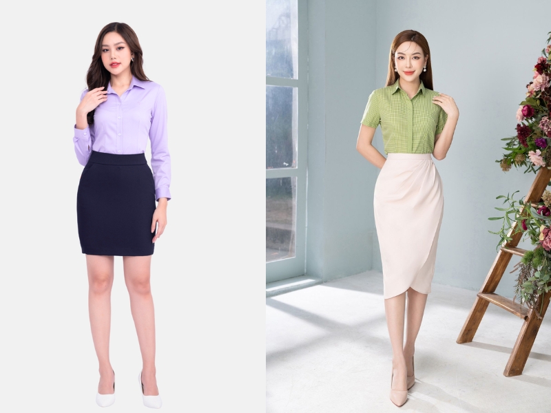chân váy bút chì công sở
