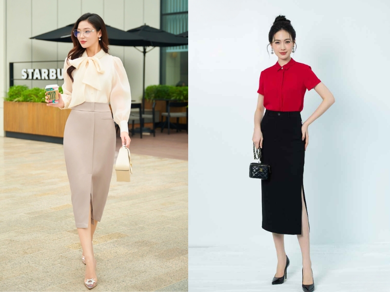 chân váy bút chì công sở đẹp