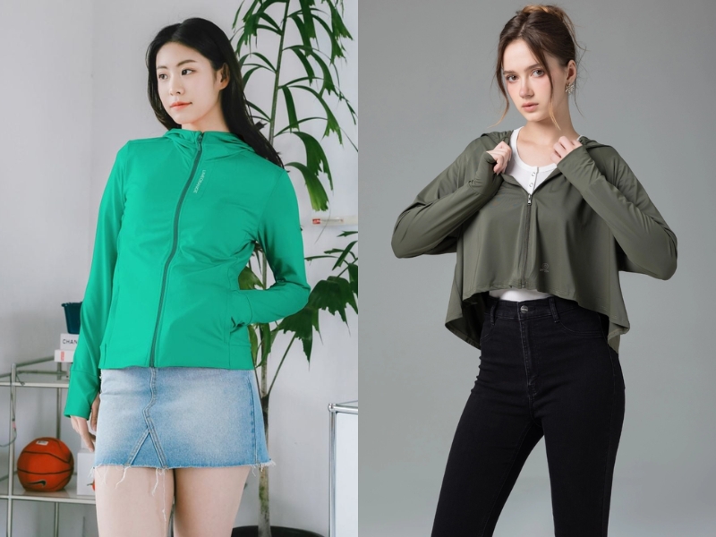 mặc áo chống nắng đi biển