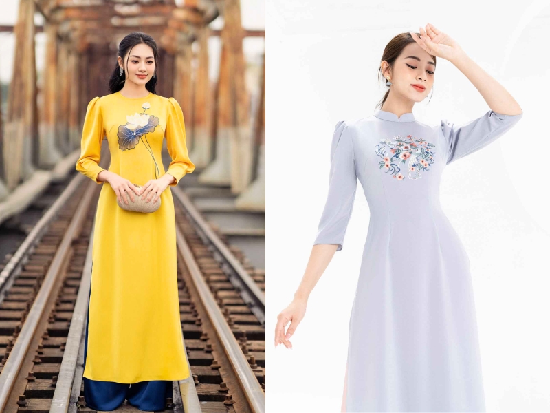 các mẫu áo dài tay phồng