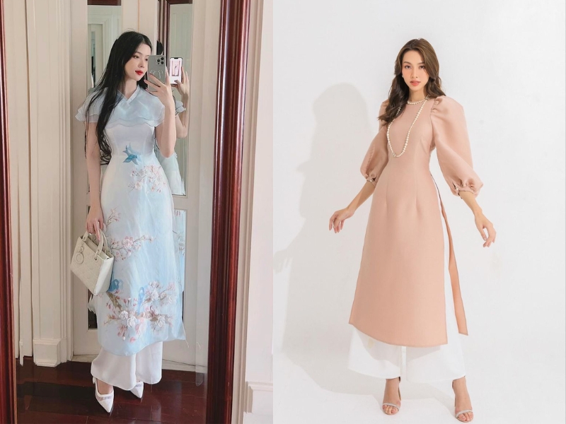 áo dài tay phồng nhẹ