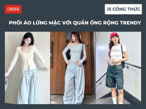 áo lửng mặc với quần ống rộng