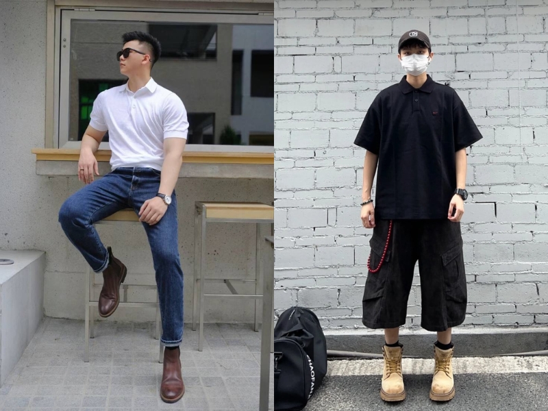 cách phối đồ với giày boot cổ cao nam