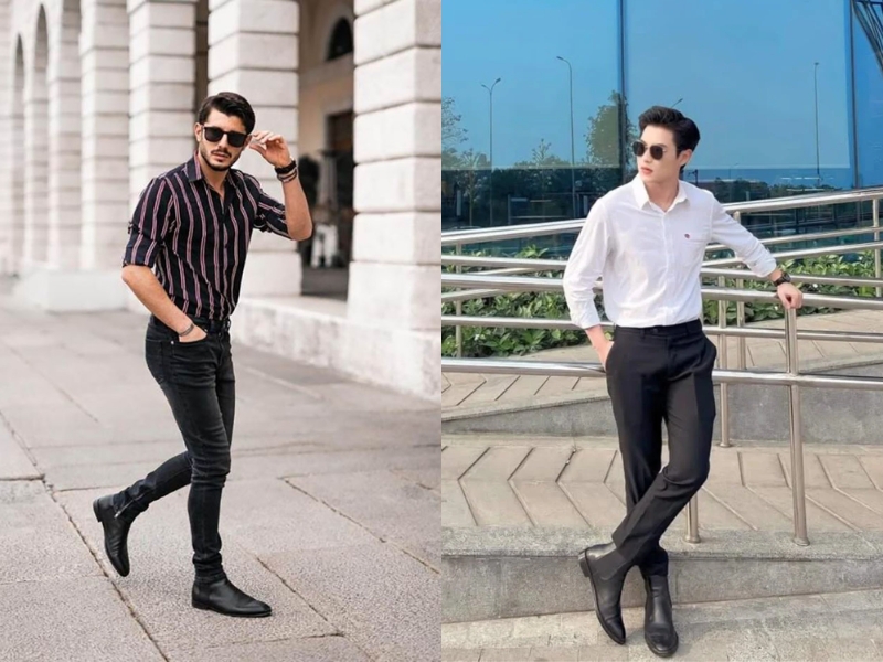 phối đồ với giày boot nam