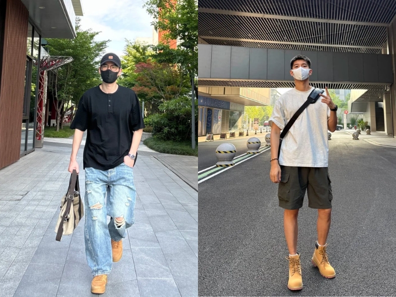phối đồ với giày boot cổ cao nam