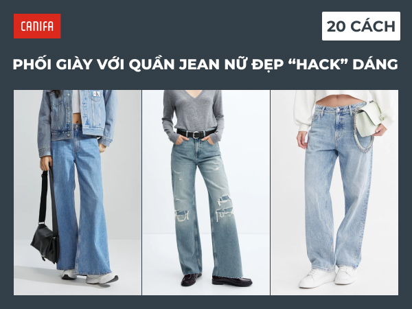 phối giày với quần jean nữ
