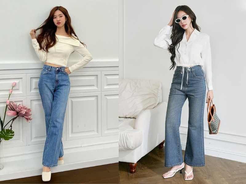 giày phối với quần jean nữ