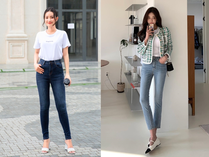 phối giày với quần jean nữ