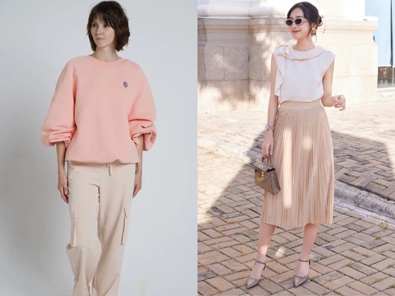 màu hồng phối với màu gì