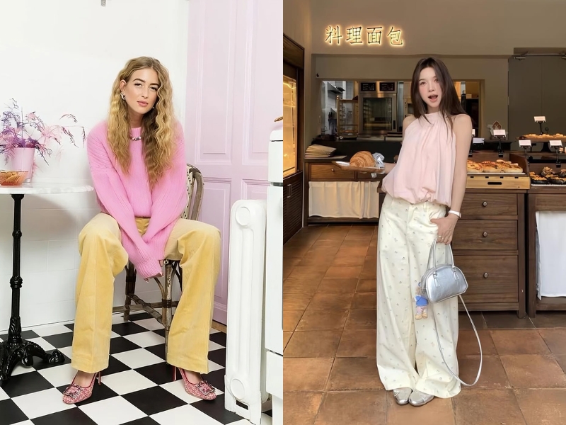 màu hồng phối với màu gì