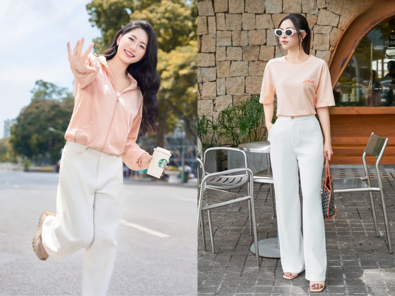 hồng kết hợp với màu gì