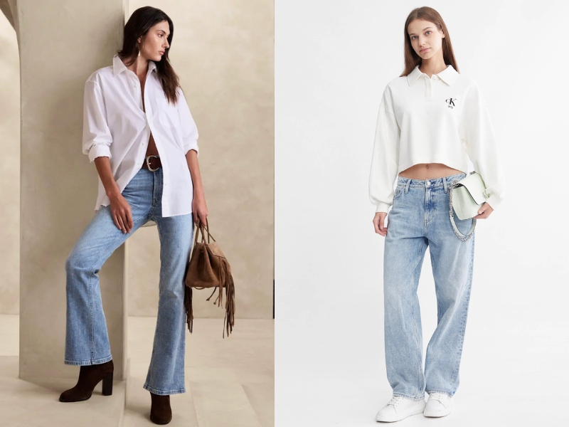 giày phối với quần jean nữ