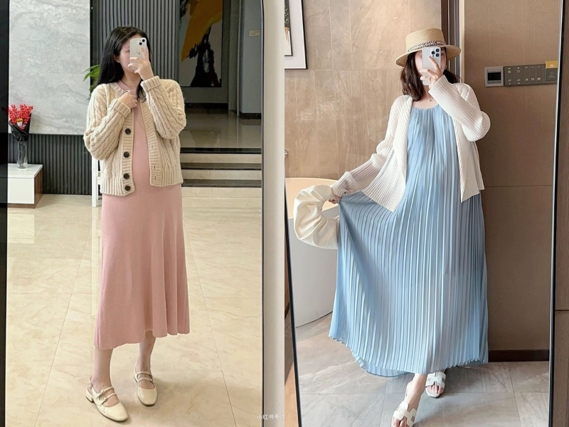 các mẫu váy bầu đẹp mùa hè