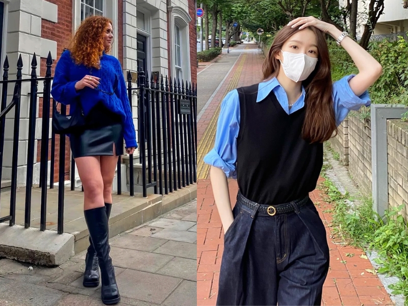 màu xanh cô ban kết hợp với màu gì